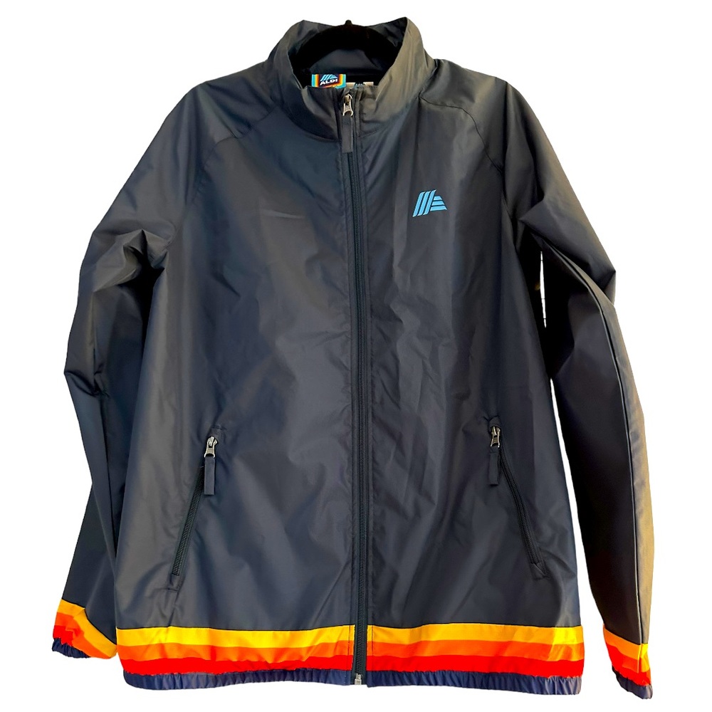 Aldi Merch Navy Retro Stripe Windbreaker Jacket Men’s L